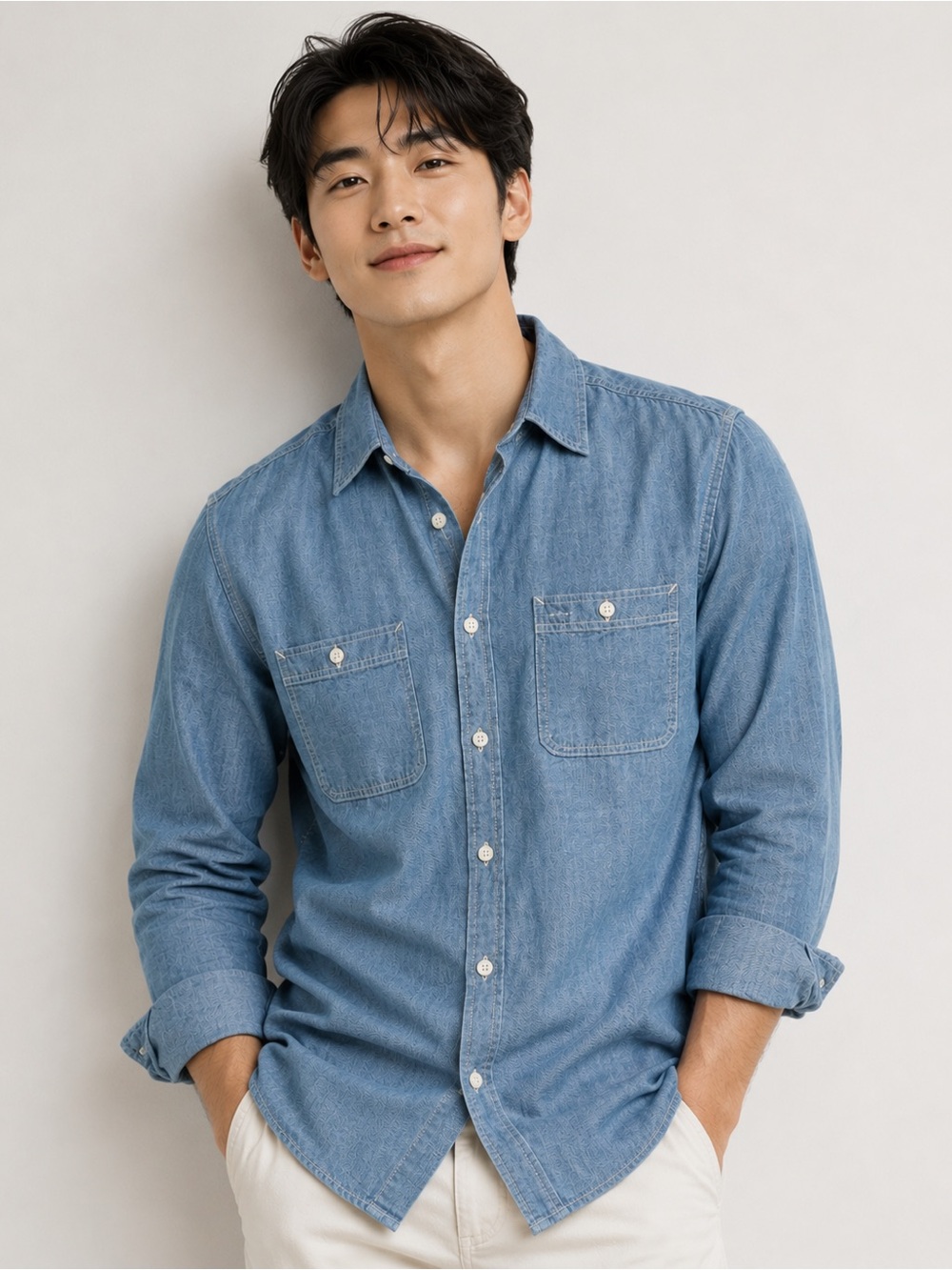 GAP 1969 Men’s L Blue Chambray Iconic Work Shirt 🌟LIKE NEW🌟